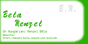bela menzel business card